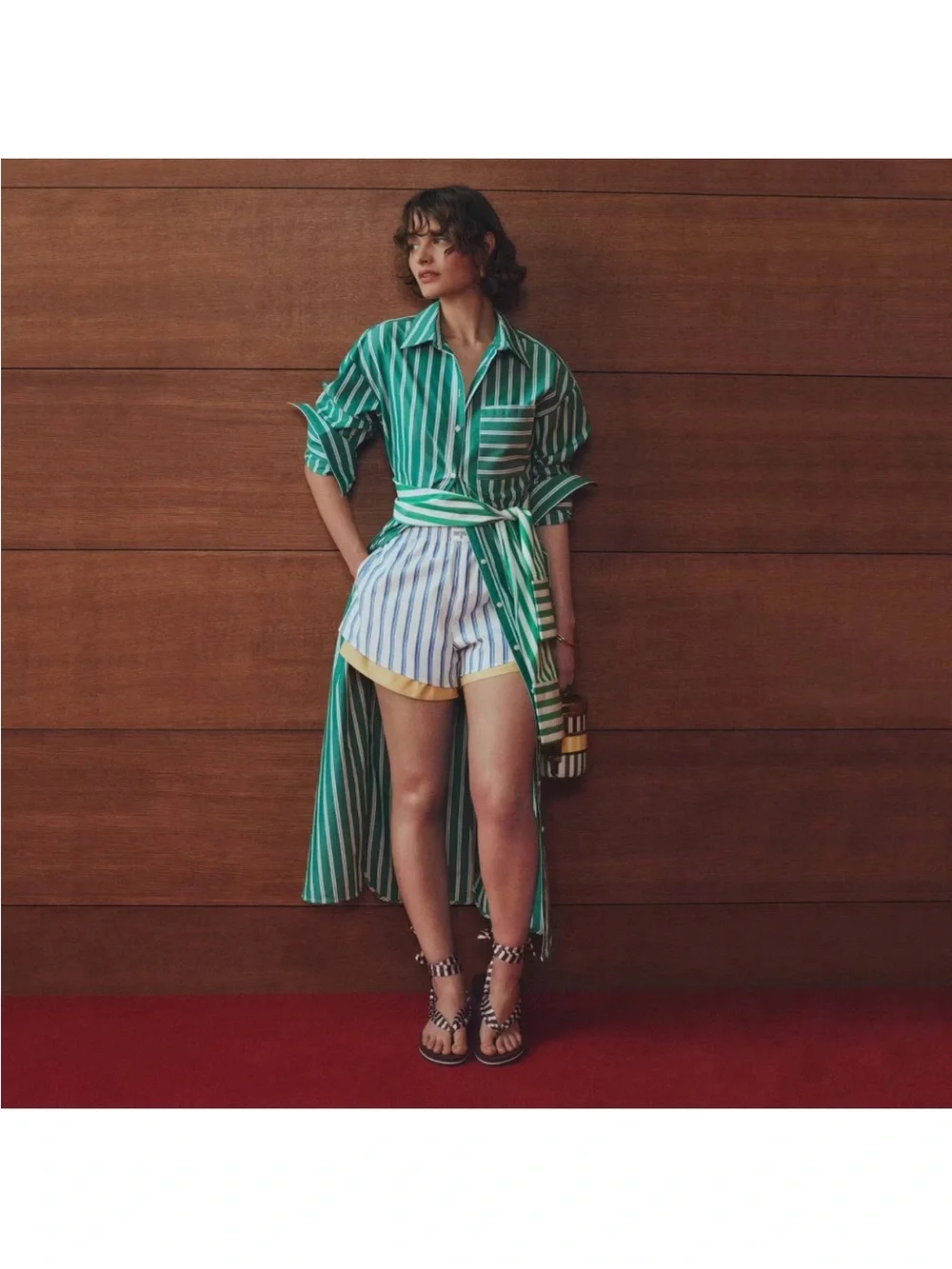 Women Mid-Rise Poplin Striped Pull-On Shorts - Rosie Assoulin